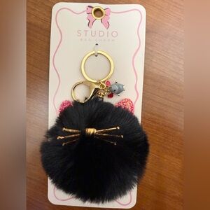 Studio Black and Gold Cat Bag Charm